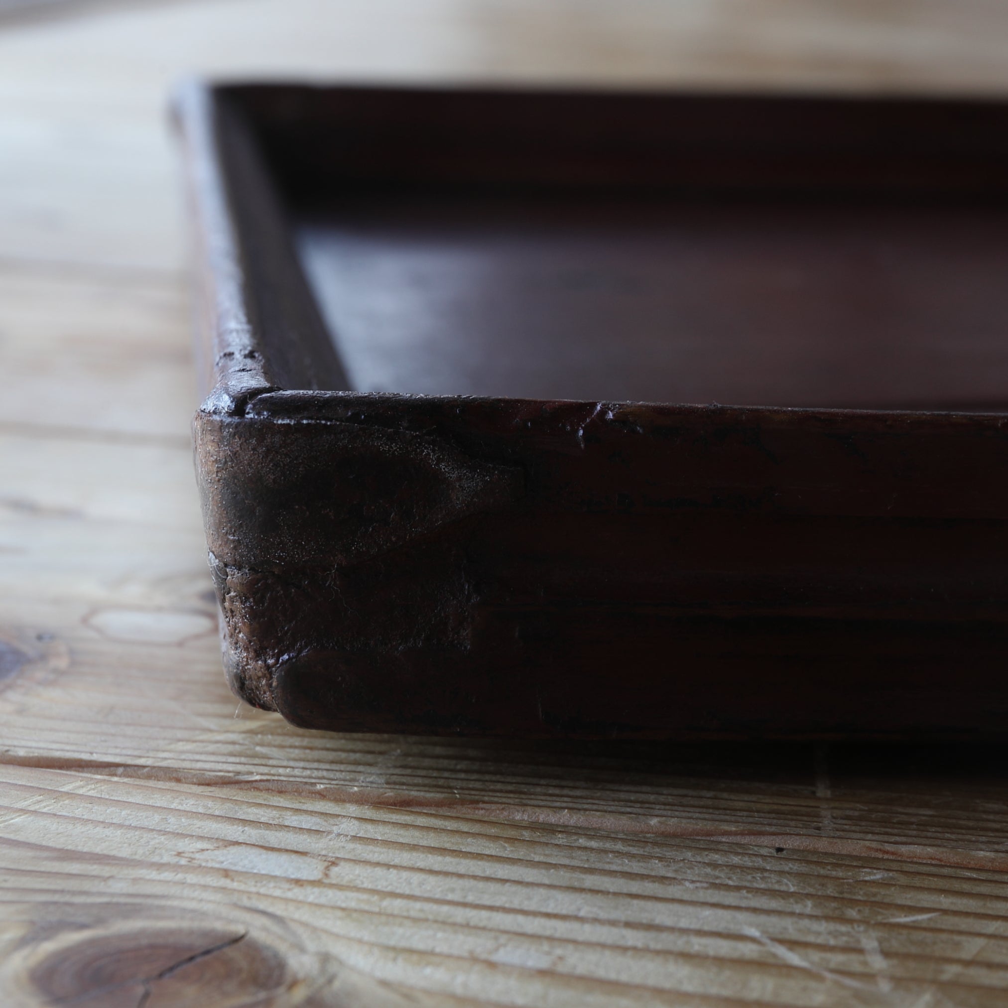 Korean Antique solid wood square tray A Sencha stand Bonsai stand Joseon Dynasty/1392-1897CE