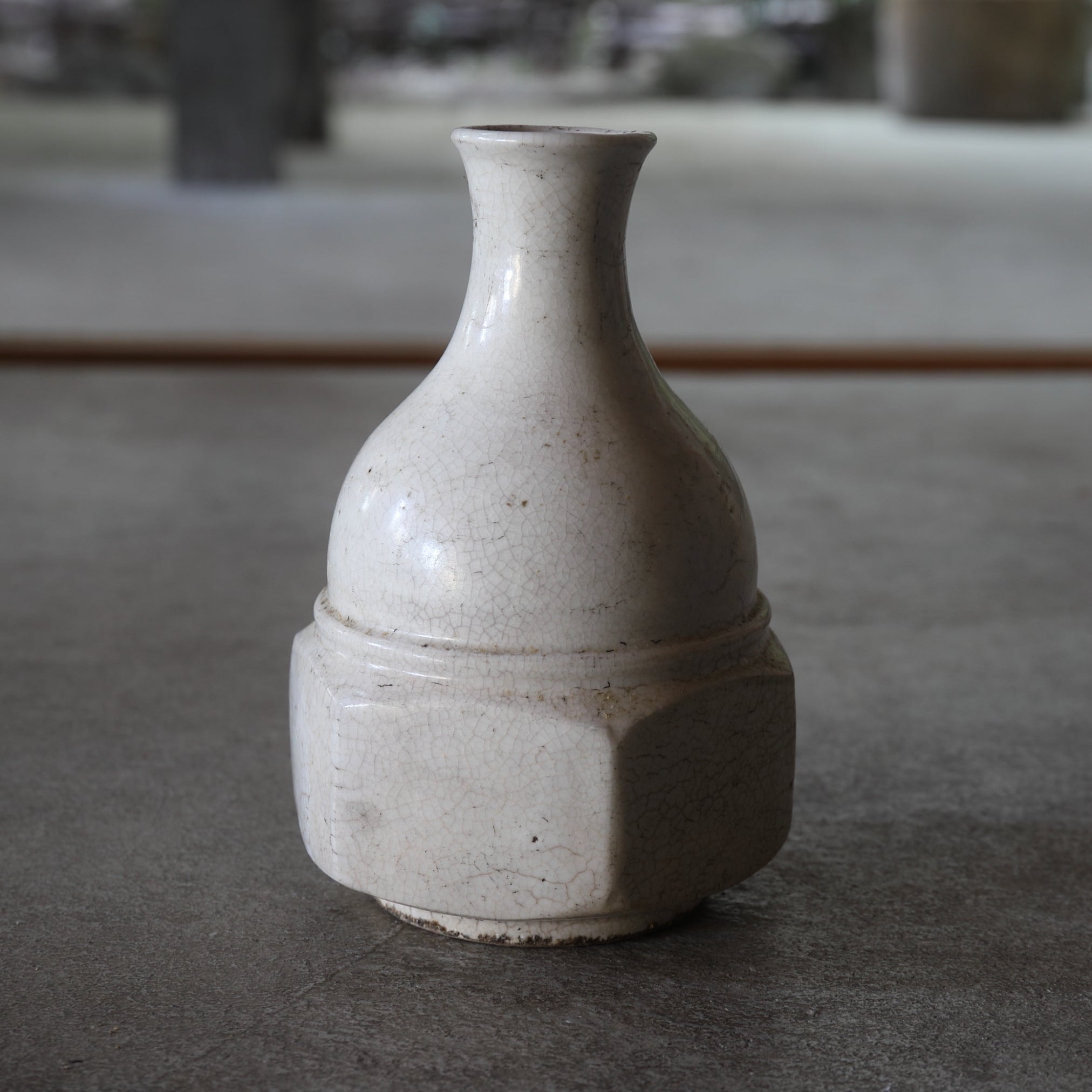 Korean Antique white porcelain chamfered bottle Joseon Dynasty/1392-1897CE