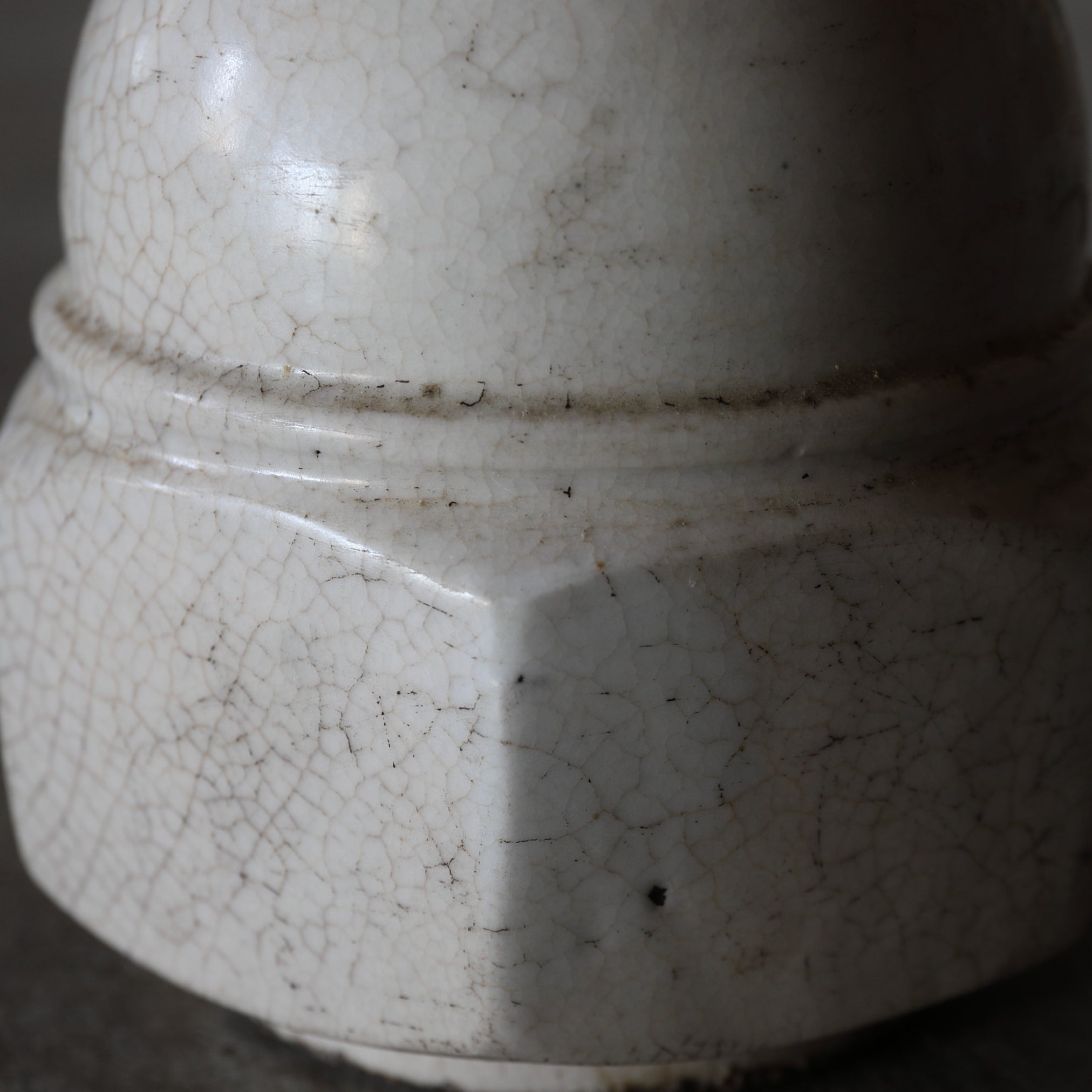 Korean Antique white porcelain chamfered bottle Joseon Dynasty/1392-1897CE